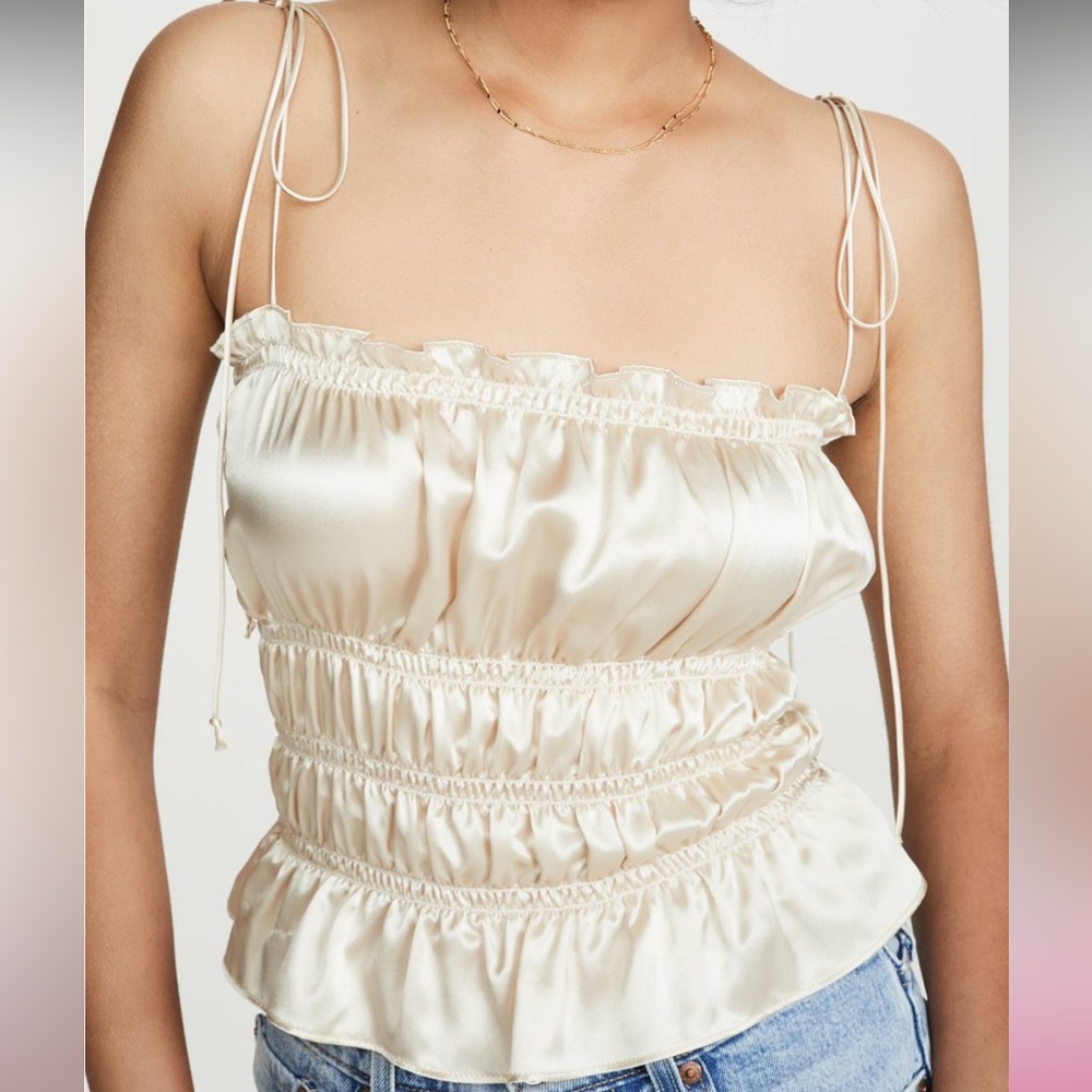 Reformation Viviana Top in Gold Size S